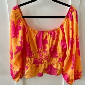 🌶️ *NWOT* LimeLush Cropped off the shoulder blouse. Size L